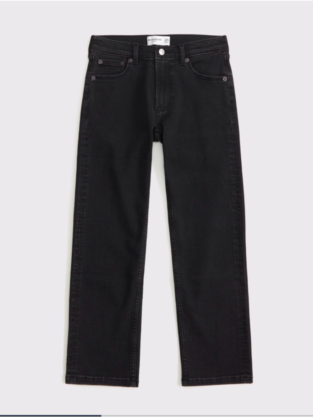 Abercrombie Boys Black Straight-Leg Jeans 7/8